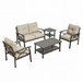Patio Furniture Set With Coffee Table And Cushions For Backyard