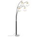 Marcos - Hanging Crystal Arc Tree Floor Lamp With Sculptural Frame - Black