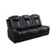 Black Breathable Leather Living Room 3-Piece Sofa Set GN4748-W/GN4748-L/GN4748-S