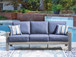 Half Moon Beach - Sofa With Cushion - Blue / Gray