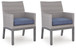 Half Moon Beach - Arm Chair With Cushion (Set of 2) - Blue / Gray
