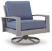 Half Moon Beach - Swivel Lounge With Cushion - Blue / Gray