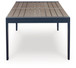 East Beach - Rectangular Dining Table With Umbrella Option - Blue