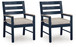 East Beach - Arm Chair With Cushion (Set of 2) - Blue