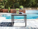 Rocky Creek - Square Dining Table With Umbrella Option - Gray