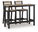 Shoreline Beach - Outdoor Counter Table And 2 Barstools (Set of 3) - Black / Beige