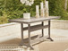 Seacliff Beach - Rectangular Counter Height Dining Table With Umbrella Option - Medium Brown