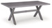 Half Moon Beach - Rectangular Dining Table With Umbrella Option - Gray