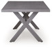 Half Moon Beach - Rectangular Dining Table With Umbrella Option - Gray