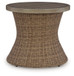 Laguna Heights - Round End Table With Umbrella Option - Beige