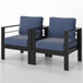 Modern All-Weather Patio Armchairs With Thick Cushions (Set of 2)