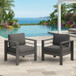 Modern All-Weather Patio Armchairs With Thick Cushions (Set of 2)