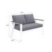All Weather Patio Loveseat With Armrests & Angled Backrest - White / Gray
