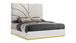Giovanni Modern High-Gloss White Bed with Gold-Accented Wingback Petal Headboard and Metallic Base by Galaxy Home Furnishings