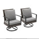 Swivel Rocker Patio Chairs With Cushions, All Weather (Set of 2) - Gray