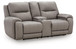 Real Moments - Power Reclining Loveseat With Audio Seating - Ash
