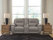 Real Moments - Power Reclining Loveseat With Audio Seating - Ash