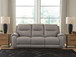 Real Moments - Power Reclining Sofa With Audio Seating - Ash