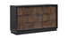 Houston Modern Walnut 6-Drawer Dresser with 3D Geometric Faceted Panels and Sleek Black Frame by Galaxy Home Furnishings