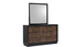 Houston Modern Walnut Landscape Mirror with Bold Black Frame and Minimalist Beveled Trim by Galaxy Home Furnishings