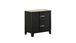 Opel Modern Black Wood-Grain 2-Drawer Nightstand with Cream Faux-Stone Top by Galaxy Home Furnishings