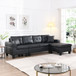 Modern Sectional Sofa Set With L Shape Chaise Lounge, Cup Holder, 4 Seat