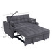 Modern Loveseat With Pullout Bed, Adjustable Reclining Backrest
