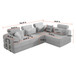 Modern L-Shape Modular Sectional Sofa, Compressed Design