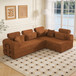 Modern L-Shape Modular Sectional Sofa, Compressed Design