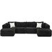 Modular Sectional Sofa, Boneless Couch With 2 Movable Ottomans