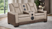 Bruno Reclining Sofa in Performance Leather Gel with Contrast Stitching