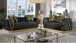 Cavalli Modern Velvet Sofa with Channel Tufting and Metal Legs
