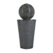 31.5" Tall Striped Column Fountain With LED Light Design For Outdoor Spaces - Gray