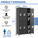 6 Door Lockers With Lock For Secure Storage - Black