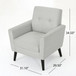 Radiantize - Upholstered Fabric Club Chair With Square-Off Back And Button Tufted