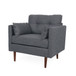 Enchantica - Upholstered Fabric Club Chair With Button Tufted And 2 Accent Pillows