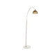 Salon - Floor Lamp - White Marble And Antique Brass Metal