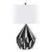 Geome - Tri 28" Metal Table Lamp (Set of 2) - Matte Black Metal With White Linen Shade from Grandview Gallery