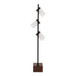 Bento - 67.5" Metal Floor Lamp - Black Metal And Walnut Wood With White Shade