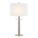 Master - 29" Metal Table Lamp (Set of 2) - Polished Nickel And White Linen Shade from Grandview Gallery