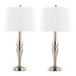 Sawyer - 30" Metal Table Lamp (Set of 2) - Brushed Nickel And White Linen from Grandview Gallery