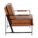 Franklin - Arm Chair - Black Metal And Camel Faux Leather