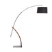 Robyn - Floor Lamp - Walnut Wood And Black Linen Shade