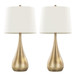 Pebble - 30" Metal Table Lamp (Set of 2) - White And Gold