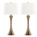 Lenuxe - 29" Metal Table Lamp (Set of 2) - Textured Linen Shade