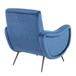 Rafael - Contemporary Lounge Chair - Black Metal And Blue Velvet