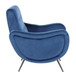 Rafael - Contemporary Lounge Chair - Black Metal And Blue Velvet