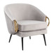 Claire - Contemporary/Glam Chair - Black Steel And Silver Velvet With Gold Steel Accents
