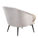 Claire - Contemporary/Glam Chair - Black Steel And Silver Velvet With Gold Steel Accents