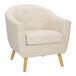 Rockwell - Mid-Century Modern Accent Chair - Cream Fabric And Natural Wood